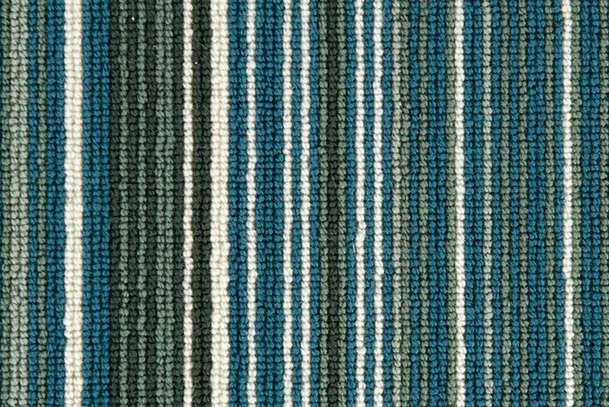 Biscayne Stripe Turquoise | 100% New Zealand Wool | Crucial Trading